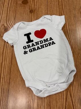 3/$12 I Love Grandma & Grandpa White Baby One-Piece Cotton Onesie